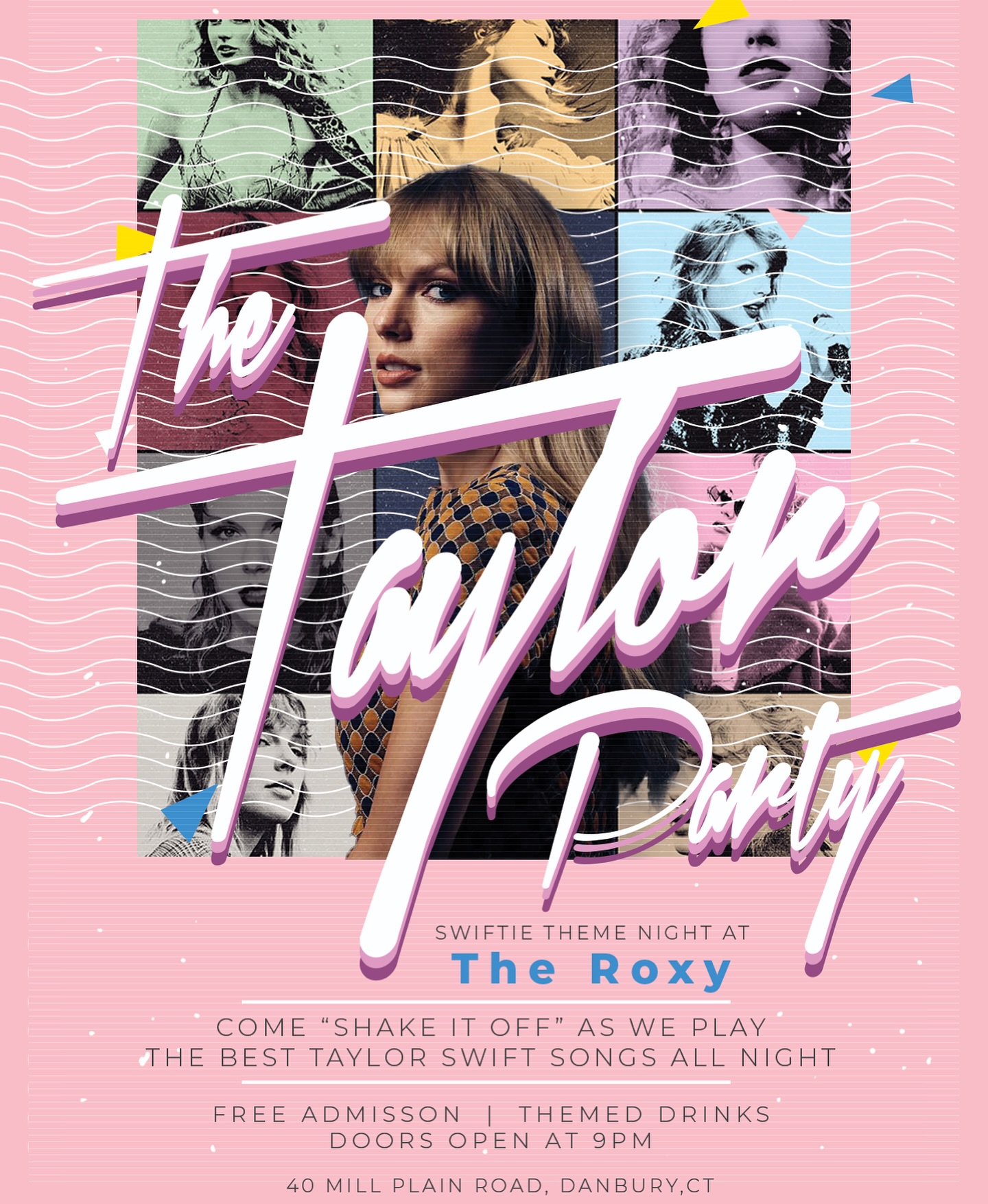 This Thursday March 28th, come dressed in your best Era, as we throw an all swifter themed party at @the_roxyct 
No Cover, Themed Drinks, & Doors Open at 9pm
#taylorswift #danbury #swifties #nightlife