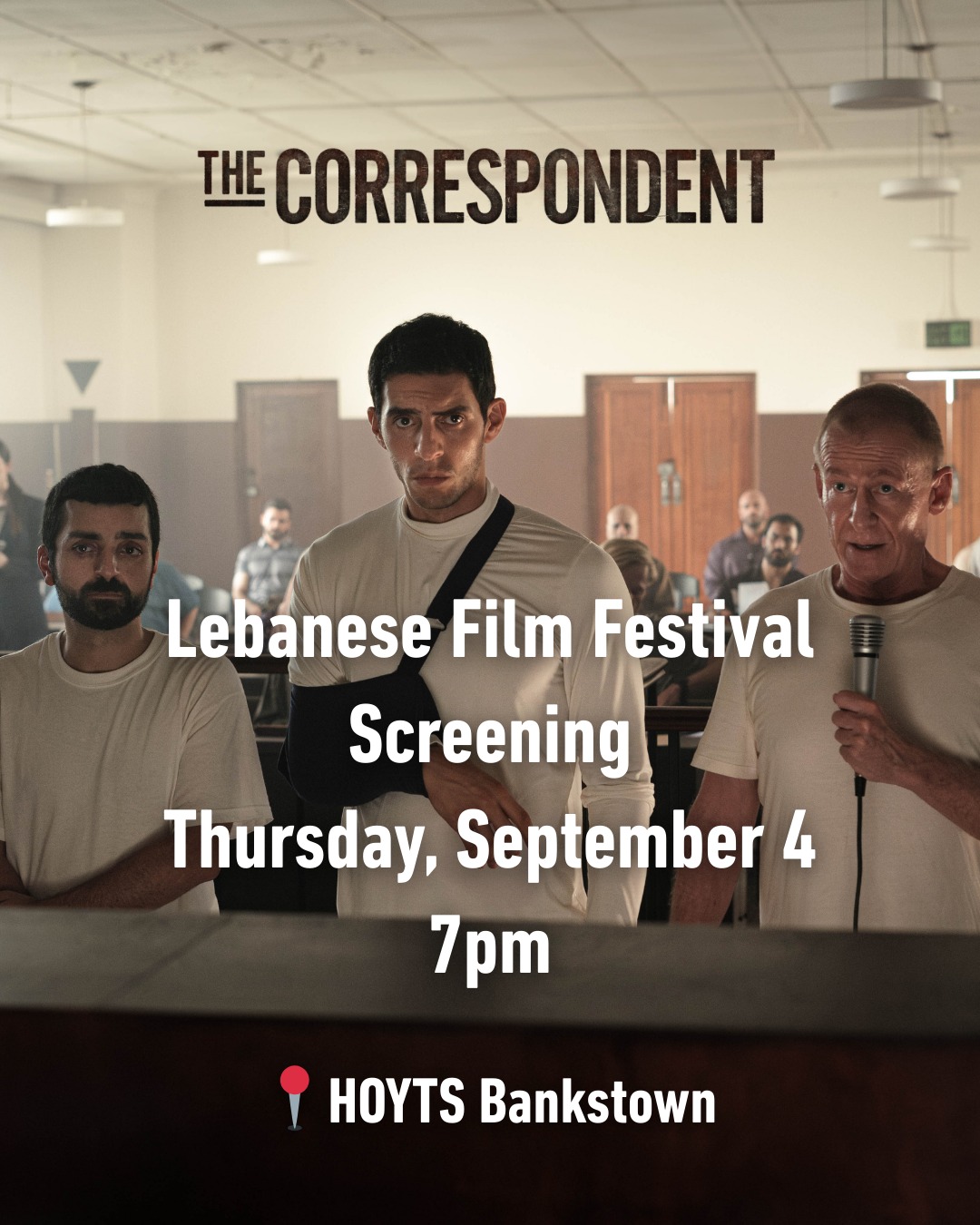 Exciting news! 🥳 The Correspondent is screening at the Lebanese Film Festival tomorrow ✨ So if you missed out last time, this is your chance!