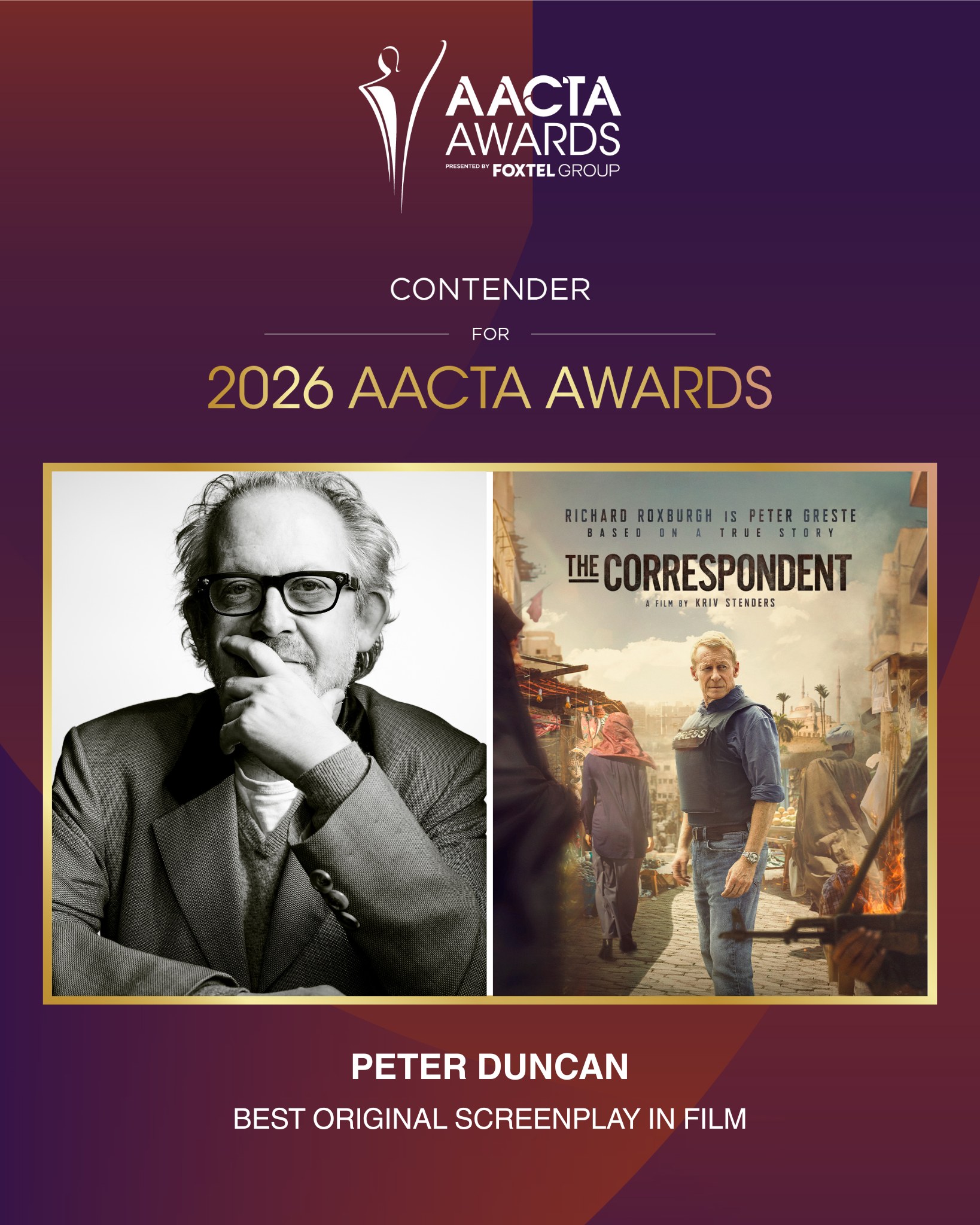 For your consideration Peter Duncan for Best Screenplay In Film ✨ @aacta