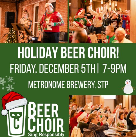 TONIGHT!
The snow is gently falling, setting the stage for a PERFECT evening in the taproom!
Join the Holiday Beer Choir for a wonderful night of wassaling and good cheer! Ability to carry a tune is optional. Don't miss it!
#singresponsibily #metronomebrewery