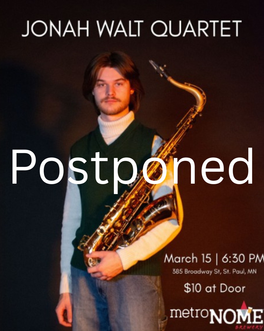 As you can imagine, this is sadly postponed (again!) tomorrow due to the blizzard. They would have had to travel from Eau Claire...
The taproom is open tonight until 10:00 pm or until we no longer safely can be. We will keep you posted, as we have Du Fromage playing this evening at 7:30.
Official status of tomorrow will be announced this evening....but safety for our staff and patrons is priority one.
Be safe!
@dufromageband @jonahwalt_