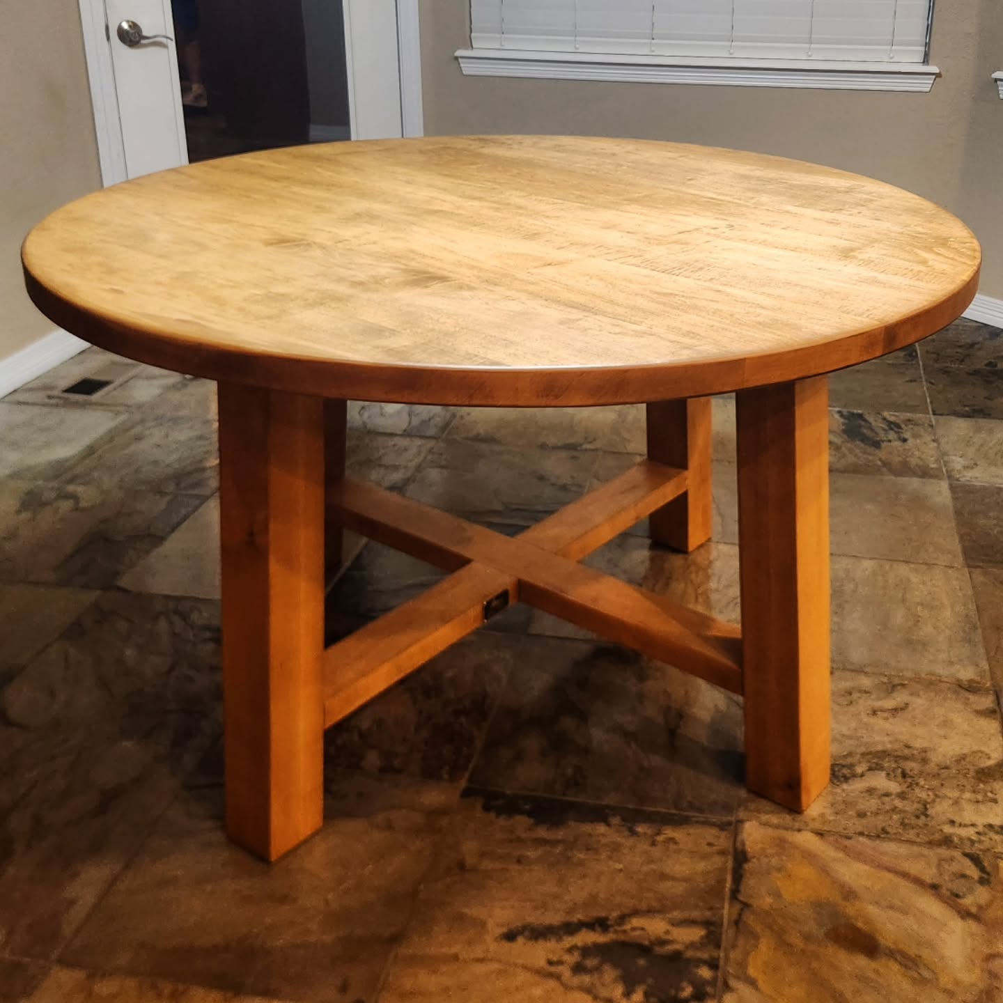 Delivered this beautiful 54 inch round maple dining table today!! My favorite part of any table is seeing the customers' reaction at delivery. Makes the 14 hours of sanding worth it..
Guess it's time to build my wife her table next...
If you're looking for a custom table in the Denver area, please send me a DM!! 
#customdiningtable #customfurniture #veteranowned #smallbusiness #shopsmallbusiness #shoplocal #woodpreneur #woodworking #denver #littleton #colorado
Shout out to @medallionmakerbranding for the amazing brass marker. My favorite finishing touch.