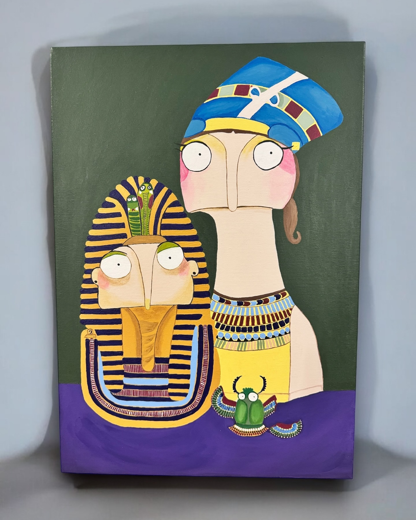 Handmade Handpainted Tutankhamun Nophretete Egypt acrylic painting art print painting wall decoration Nophretete Table 
#handmade #handpainted #tutankhamun #egypt #nophretete #christmas