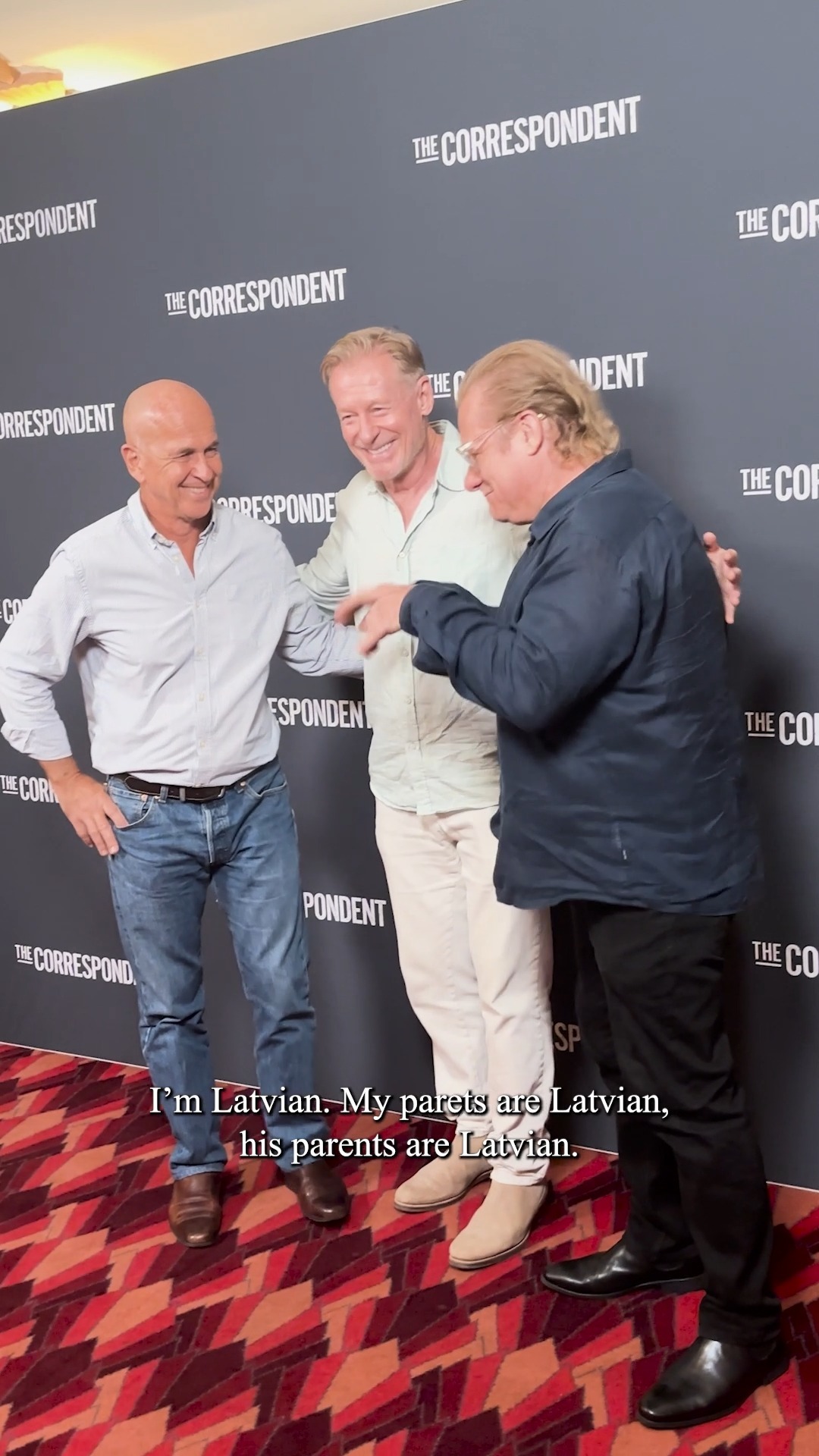 Kriv and Peter’s families have been friends for years—Latvian ties run deep 🇱🇻 
The Correspondent, in cinemas now! Get tickets from the link in our bio.