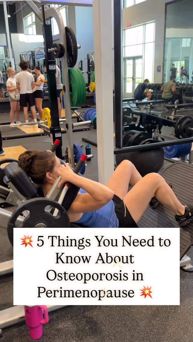 Perimenopause is when bone loss skyrockets… and most women have no idea. 👀
💥 5 Things You Need to Know About Osteoporosis in Perimenopause 💥
1️⃣ Bone loss speeds up FAST.
Women can lose up to 20% of their bone density during the menopausal transition thanks to dropping estrogen. Translation: now is the time to get intentional.
2️⃣ Strength training isn’t optional — it’s required.
Lifting weights (like these hack squats) is one of the strongest tools we have to slow bone loss, build muscle, and protect your joints.
3️⃣ Weight-bearing movements tell your bones to stay strong.
When you put load through your legs, hips, and spine, your bones respond by getting denser. Motion is medicine, but load is the prescription.
4️⃣ “It won’t happen to me” isn’t a strategy.
1 in 2 women over 50 will experience an osteoporosis-related fracture. Prevention starts way before your 50s — like… perimenopause.
5️⃣ Osteoporosis is silent.
You can lose bone for years with zero symptoms. If you’re 35–55, now is the time to train smarter, fuel better, and check in with your doctor about your bone health.
👉 Save this for later and share it with a friend who needs stronger bones. 🦴
#perimenopause #menopausefitness #midlifewomen #osteoporosisawareness #strongnotskinny #womenover40fitness #womenover50fitness #bonehealth #strengthtrainingforwomen #hackSquats #muscleovermenopause