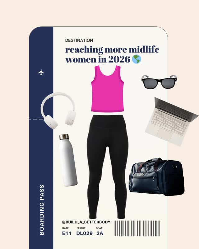 Destination: Reaching more midlife women globally 🌍
Seat: 2A, because I’m claiming main character energy and the window view.
This year, I’m packing:
✔ Empowerment, education, and heavy lifting confidence for every woman in midlife 🏋️♀️
✔ My brand-new online pelvic floor program…coming soon! (because strong starts from the inside out) 💪
✔ Moving intentionally every single day — because motion is lotion.
No baggage fees for letting go of diet culture — we’re done shrinking ourselves in 2026.
What’s your next stop? ✈️
#maincharacterenergy
#stronginmidlife
#menopausefitness
#perimenopausewellness
#liftheavyfeelbetter