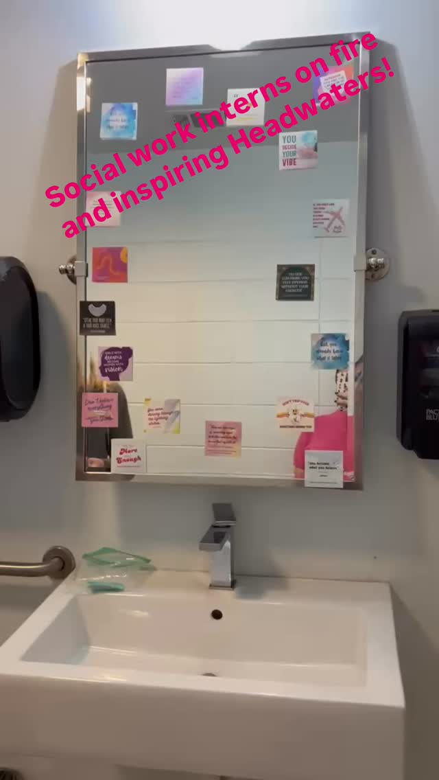 POV: the mirror is rooting for you today 💫 ATFG social work interns spreading the love at Headwaters School. #mirrormirror #therapyforgirls #mentalhealthmatters #iwd2026