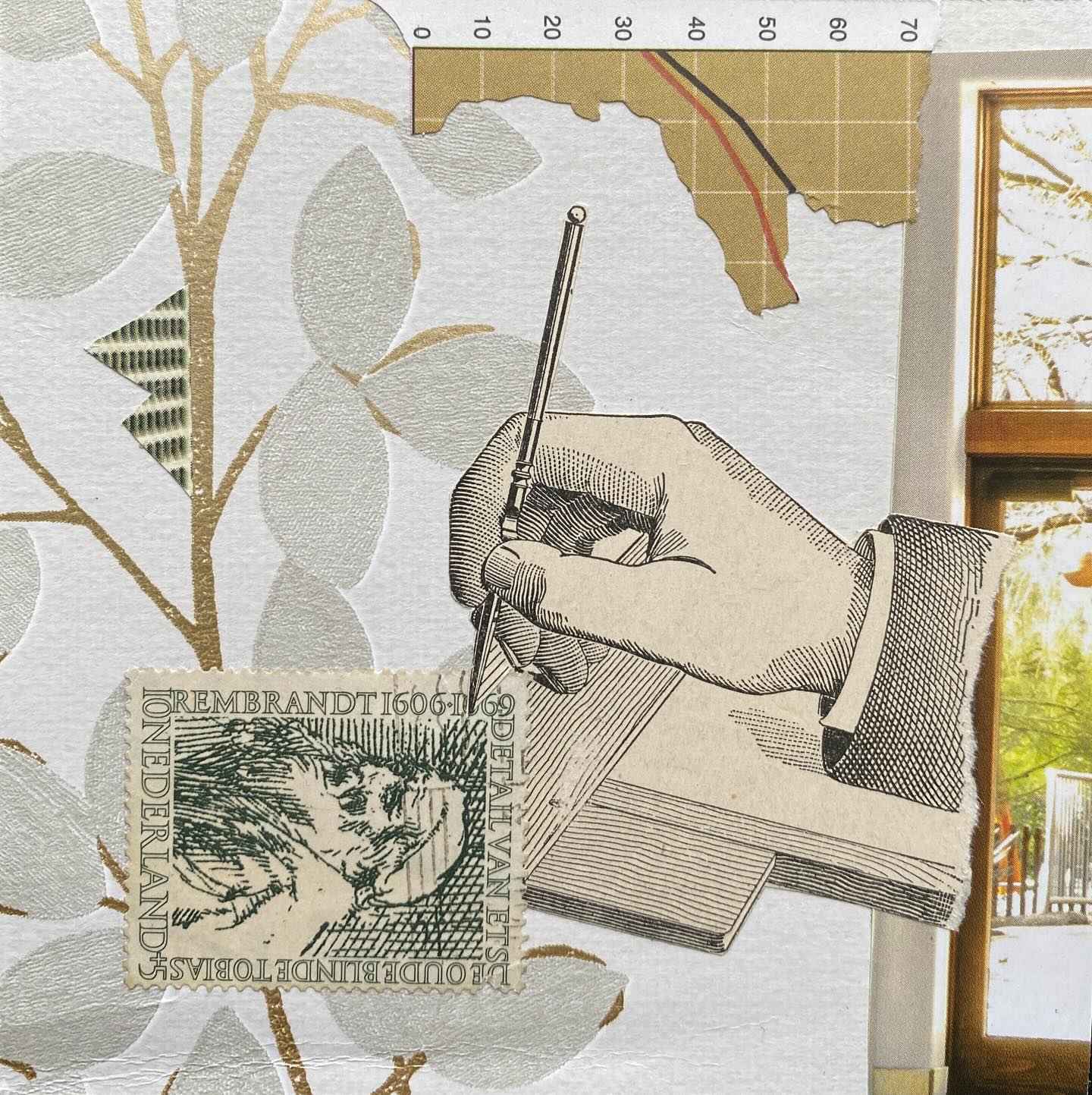DRAWING - day 25 @februllage. Swipe to see a closeup of the #vintagestamp
4x4” unframed collage on #wallpaper #februllage #februllage2025 #dailycollage #drawing #sketch #rembrandt #window #vintagepostage #vintagepostagestamps #analogcollage #collage #collageart #collageartist #michiganartist #kalamazooartist #collagecommunity #cutandpaste #handcutcollage #paperart #moderncollage #paperscraps #pariscollagecollective_ultd #redcubacollage #nycollageensemble #thecollagetemple #wildercollage #womenartistsmichigan #jengatz
