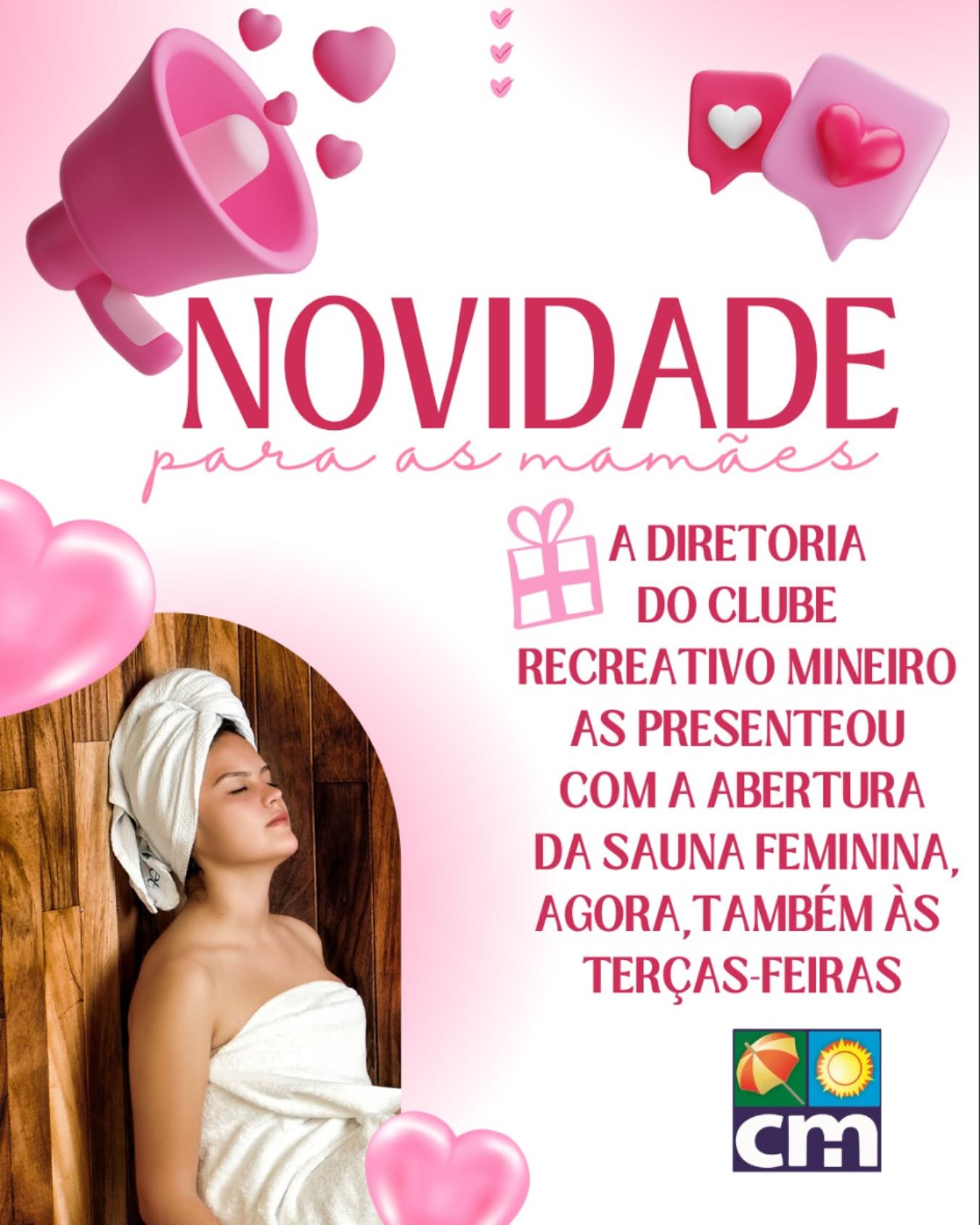 Mamães de plantão💕 Com toda a correria e o estresse do dia a dia, nada melhor do que uma sauna com as amigas para relaxar!
Pensando nisso, a Diretoria do CRM as presenteou com esse mimo 💙💛
Sauna feminina agora às terças e quintas-feiras , de 18h às 20h 💁🏼♀️
