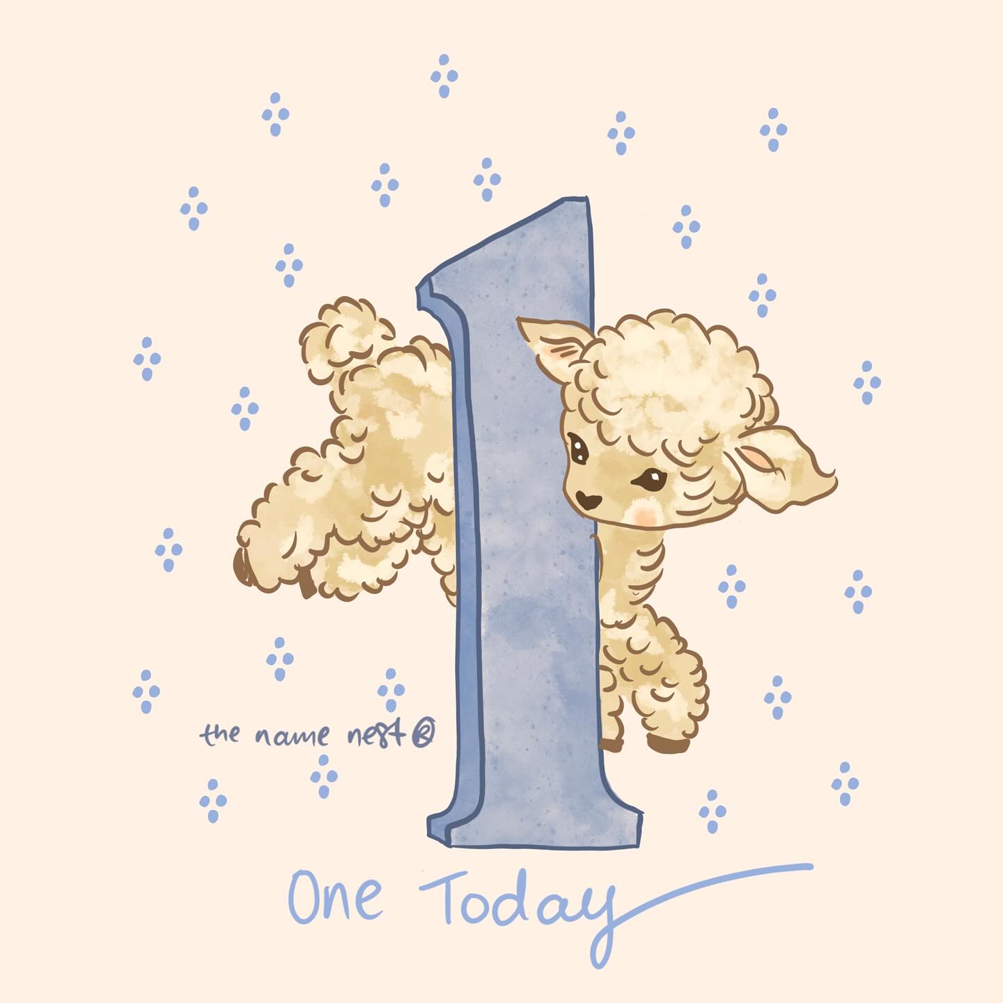 1st birthday with the cutest baby lamb 🩵 creating artwork to celebrate the beautiful milestones with you. From my new collection ‘days of old’