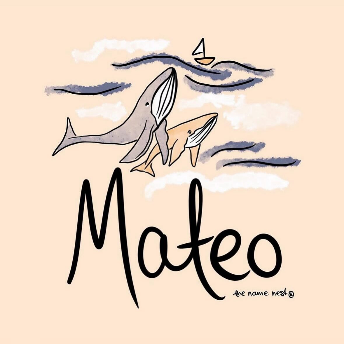 Mateo ~ from the place where the sea rolls onto the sand,
beneath sun bleached tiles and streets of stone,
came a soul who walked with a lightness in their stride,
always joyful and bringing light to your home,
Mateo, a blessing and a dream come true,
with a love for water and the animals that live below,
you will find them exploring by the seaside as the sun goes down,
Mateo, the truest friend that you will ever know ✨ original intuitive name meaning and artwork by Tara Sea ©, the name nest®.
This name is Spanish in origin and means ‘gift of God’.
I hope to inspire you and that this name Mateo, is one you will love and cherish for a lifetime! #thenamenest
Do you have a special Mateo in your life? Tag them and share the love 💛
Inspirational pairings: Mateo Cruz ~ Mateo Finn ~ Mateo Alex ~ Mateo William ~ Mateo Nile ~ Mateo Atticus ~ Reef Mateo ~ Vander Mateo