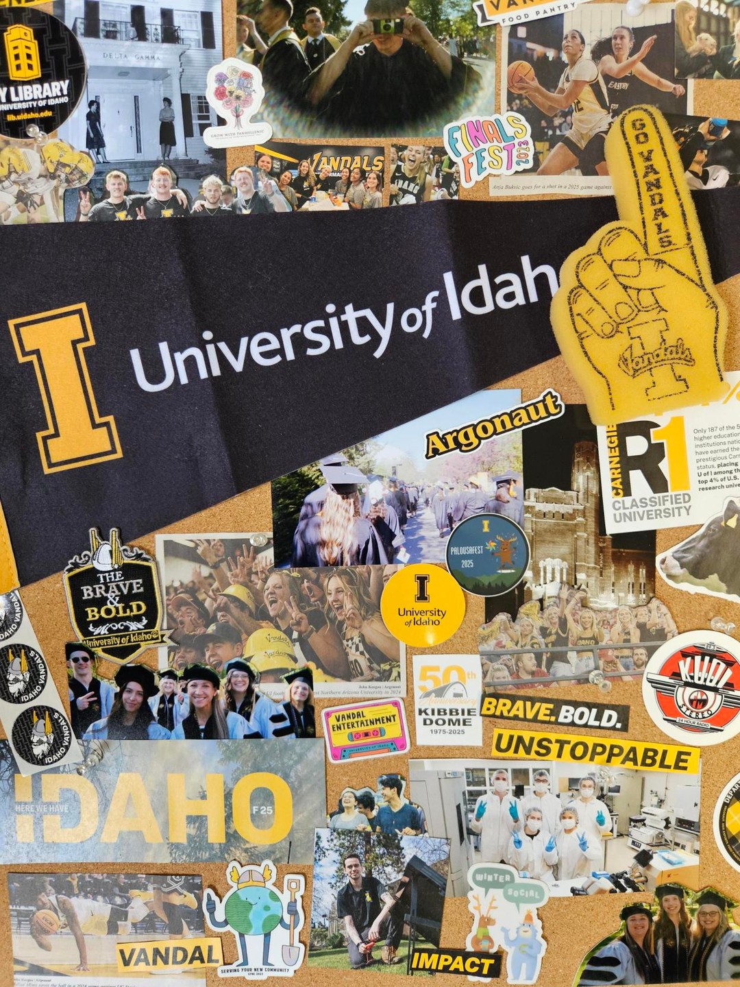 Our bulletin board after 4 years at U of I. ✌️📌
#UIdaho #GoVandals