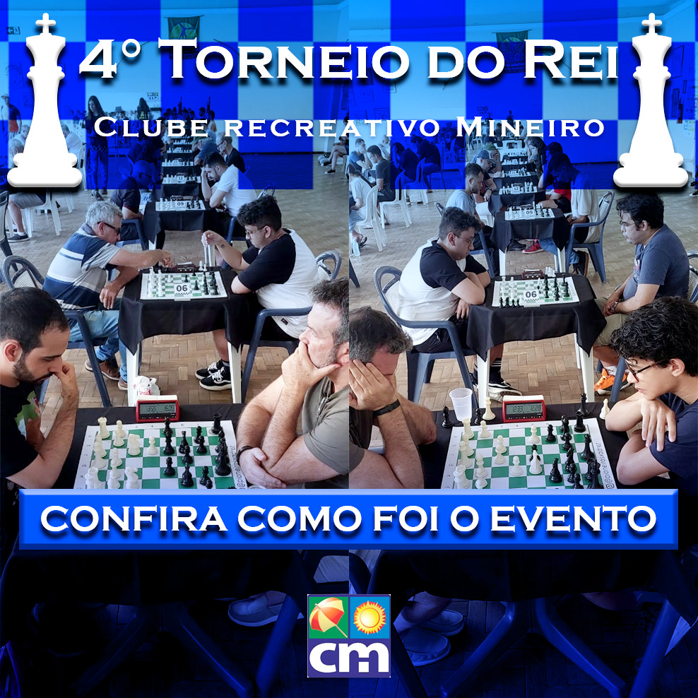 O clube recebeu o 4° torneio do rei com partidas cheias de estratégia, concentração e espírito esportivo. Ao final, os destaques foram reconhecidos em uma premiação especial.
Parabéns aos organizadores, aos premiados e a todos os participantes que fizeram esse evento acontecer!
📸 Confira os registros do torneio, dos organizadores e dos vencedores.