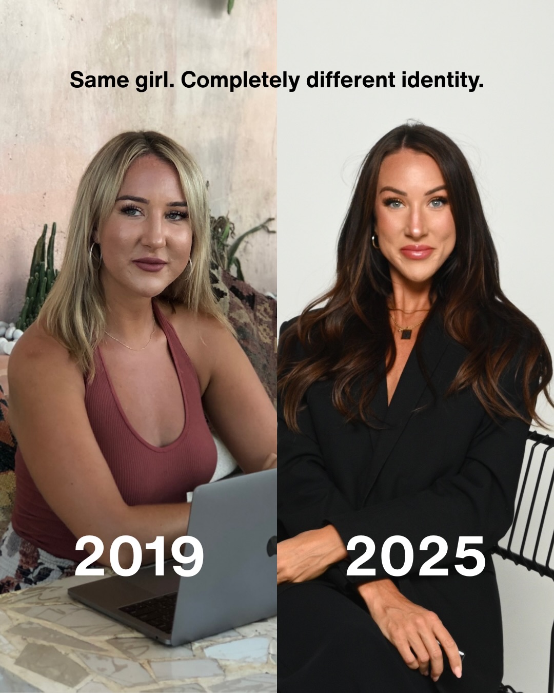 Five years ago, I was the same girl you see on the left but living in a completely different reality. A reality shaped by survival mode, unhealed trauma, and beliefs that kept me small.
My body showed the stress.
My skin reflected the inflammation.
My bank account mirrored my fear.
My relationships echoed my self-worth.
I was hustling in my masculine, addicted to external validation, stuck in binge cycles, drowning in anxiety, and believing that “this is just how life is.”
But deep down, I knew I was meant for more, I just didn’t know how to get there.
Everything changed when I started reprogramming my subconscious… my entire life transformed.
I healed my skin and my nervous system.
I stopped abandoning myself and rebuilt my worth.
I rewired my money story and paid off debt.
I attracted love that felt safe, steady, and aligned.
I built a business that expanded me instead of draining me.
I stopped chasing and started receiving.
And now… I’m sharing the exact blend of subconscious reprogramming, feminine energy, wealth frequency, and aligned strategy that created this transformation.
🪽 Introducing ASCEND, my highest level mentorship for the woman becoming her happiest, wealthiest, most aligned self.
If you’re ready to rise into the reality your soul has been craving to expand your wealth, heal your patterns, regulate your nervous system, and embody your next-level identity…
Comment “ASCEND” to get the details.
Your transformation begins the moment you decide you’re done living from your old story.