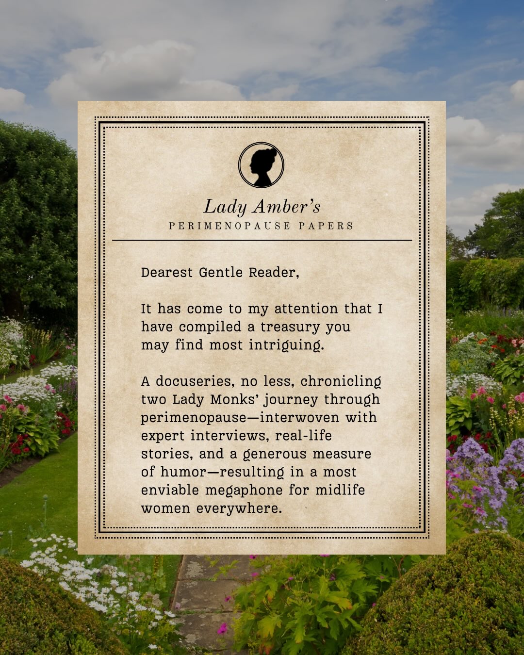 Dearest Gentle Reader…
The truth about perimenopause is finally being spoken aloud. 📢
BALANCE premieres tomorrow on Prime Video & Apple TV+.
Comment BALANCE below to receive the viewing details—no scandal required.
Signed,
Lady Amber 🪶