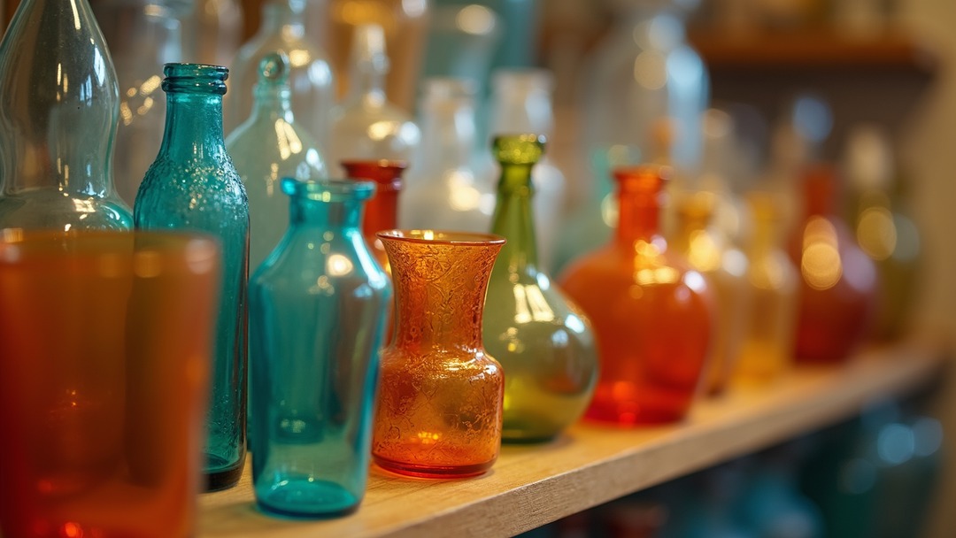 Vintage glassware magic ✨ From bustling markets to quaint shops, find out where to discover the most beautiful pieces across the UK. Link in Bio #VintageGlass #AntiqueFinds #HomeStyling #ThriftedHome