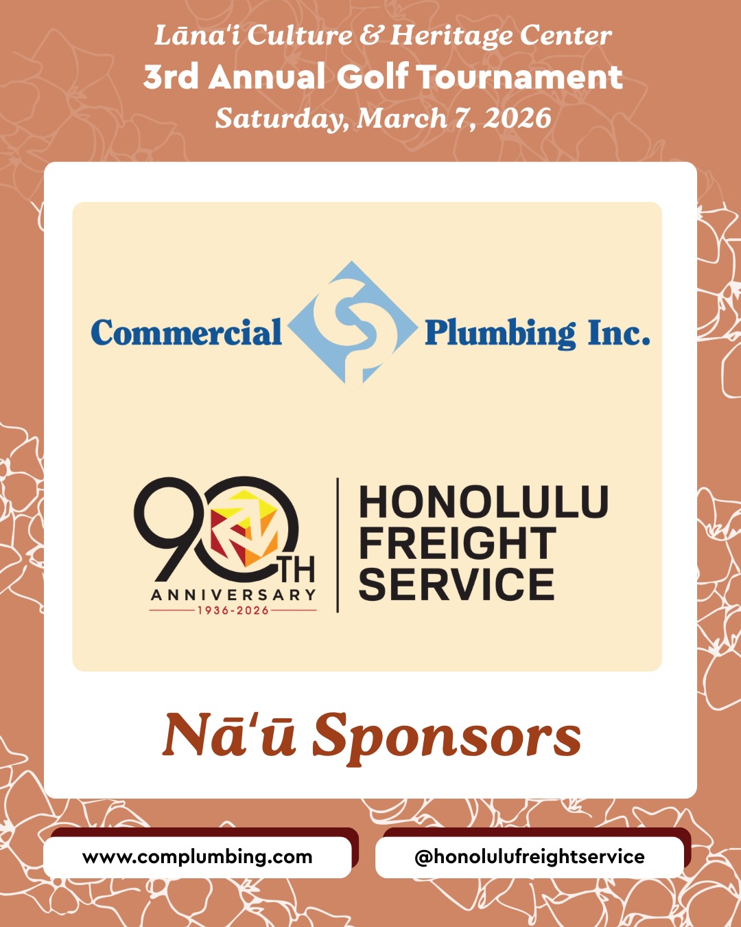 Today’s the day! 🗓️📍
We’re grateful to recognize our Nāʻū and Kaunaʻoa level sponsors for their support of the 2026 Golf Tournament! These businesses and organizations have stepped forward to help make this event possible, and we’re honored to have them as partners.
Their generosity directly supports the work of the Lānaʻi Culture & Heritage Center. Mahalo nui to each of these sponsors for investing in our community.
Swipe to see the organizations helping make this year’s tournament possible. ⛳️
Stay tuned for behind the scenes updates from today’s event!