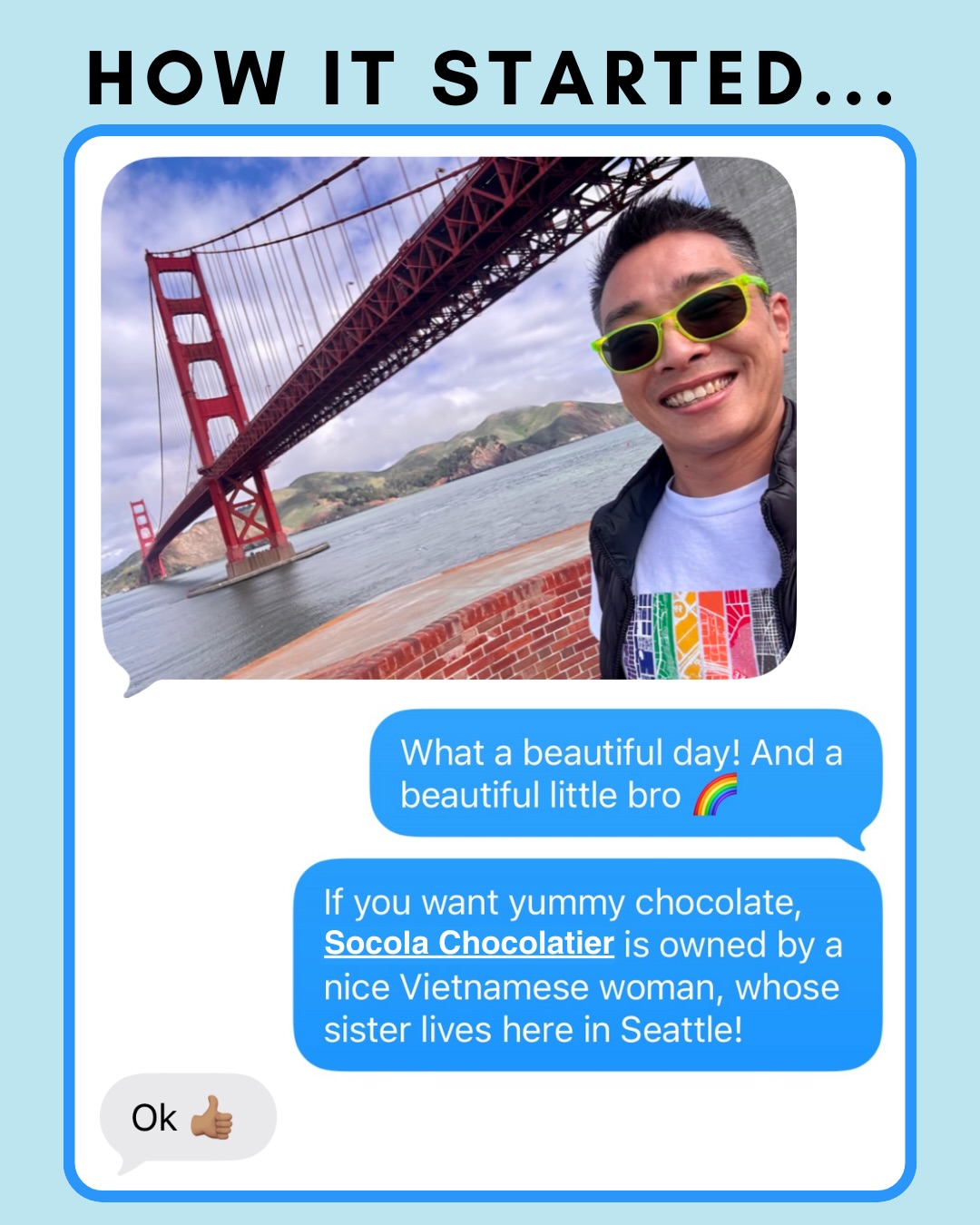 When your sister is Laura Clise, there will always be a small business side quest. Shout out to Laura’s brother Steven for rocking our Spend With Pride t-shirt (design by Yes Secura - @stboxsea) in SF! Chocolate cred: @socolachocs 🍫🌁
#spendlikeitmatters #beintentional #sanfrancisco