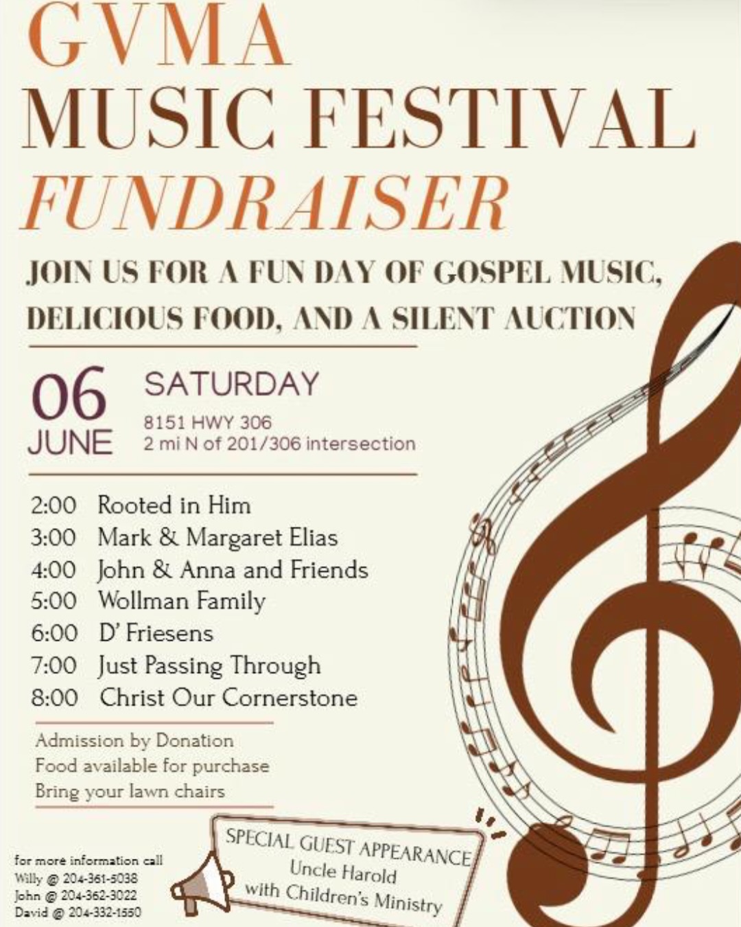 Here’s where to find our team this June!
This weekend we will be at the GVMA Music Festival Fundraiser, see the second poster for details. We will be playing at 6:00pm but there are many others to come enjoy throughout the day!
We will also be back in Alberta, so if you are near Bow Island, come out to the jamboree! Details to come.
Lastly we will be at Thousand Oaks Festival, it runs June 26-28 but we will only be playing on the 28th. Come on out and enjoy some music!
#dfriesensmusic #multinational1985