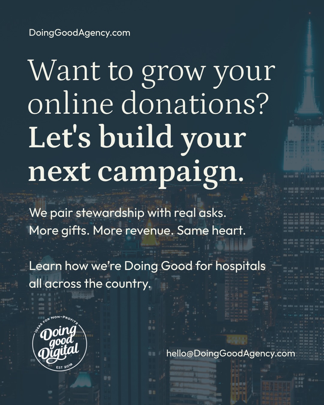 To celebrate Nurses Week, we built NYU Langone Health a custom message board, with on-page donation flow, and a personalized returning visitor experience. Here’s what happened:
📈 77% increase in gifts
🌱67% revenue growth
💌 529+ supporter messages
📊 93+ gifts made
Read the full case study on our website - link in bio, under OUR WORK