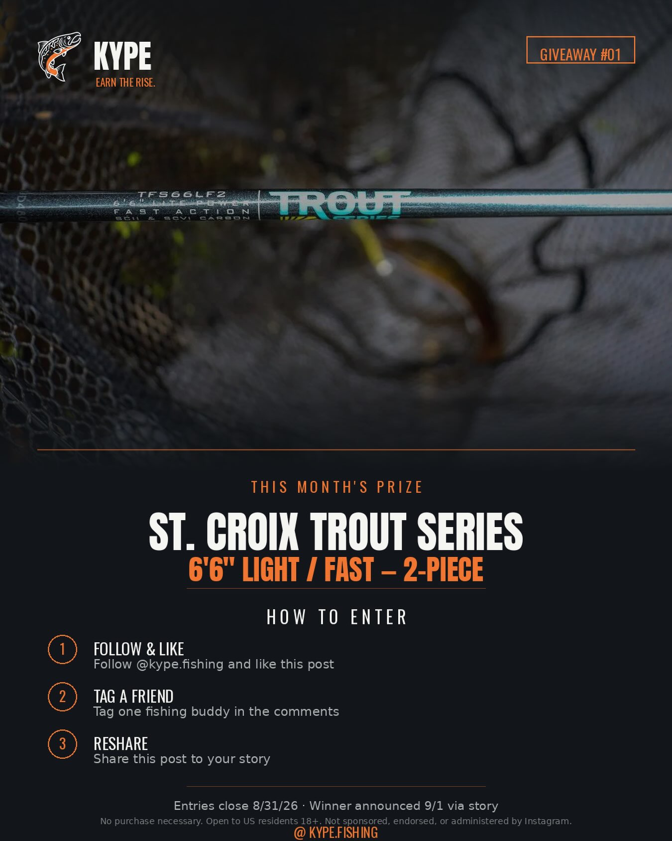 🎣 GIVEAWAY CLOSED — St. Croix Trout Series 6’6” Light/Fast, 2-Piece
We’re givi
