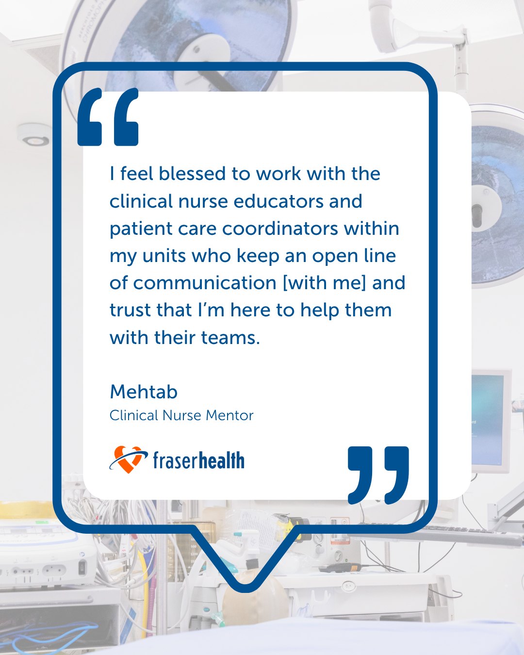 🤝As a clinical nurse mentor (CNM), Mehtab’s supports the surgical and medicine units at Ridge Meadows Hosp…